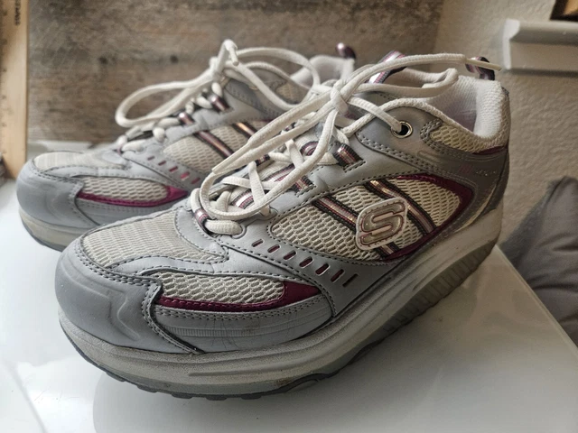 SKECHERS SHAPE UPS Shoes SN 11814 Blue White Grey Women s US Size
