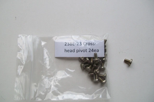 Lionel 238E-23 O-Gauge Cross Head Pivot Screw, NOS, 24 ea. Lionel 238E-23 O-Gauge Cross Head Pivot Screw, NOS, 24 ea.