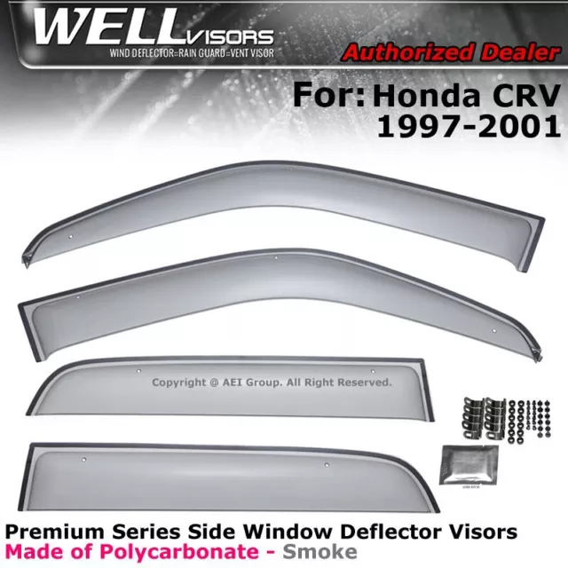 WELLVISORS FOR HONDA CRV 19972001 Window Visors Premium Series Rain