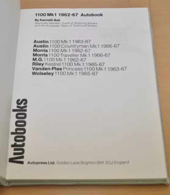 AUSTIN Morris MG Riley Vanden Plas   1962-1967 Reparaturanleitung Autobook 800 2