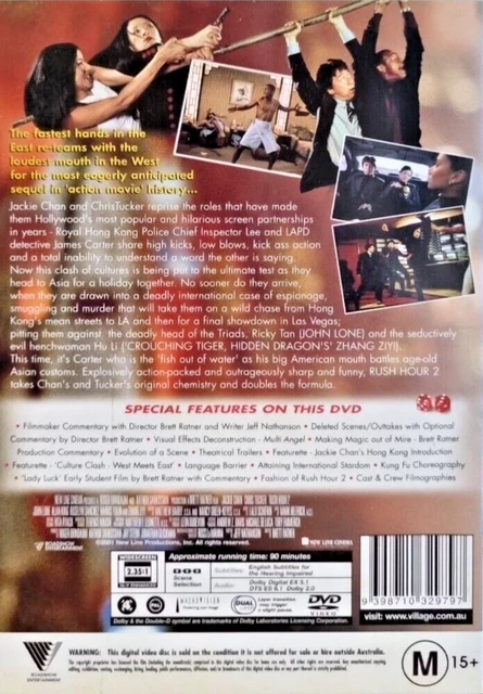RUSH HOUR 2 (DVD, 2001) Jackie Chan, Chris Tucker, Maggie Q, Region 4 ...