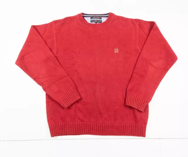 VTG Tommy Hilfiger Sweater Adult XLarge Red Knit Pullover Mens Preppy Heavy Y2K