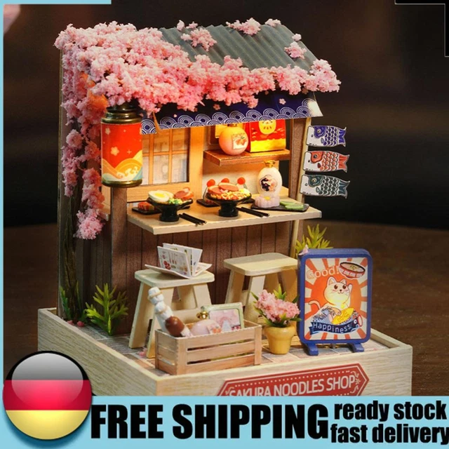 DIY Puppenhaus Bausatz Mit LED & Möbeln – Holz-Miniaturhaus Zum Basteln, Inkl. Staubschutzhülle