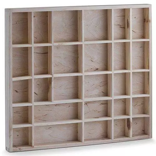 Wooden Shadow Box Rectangle Large 45x 40x 4cm Display Compartments Decorate