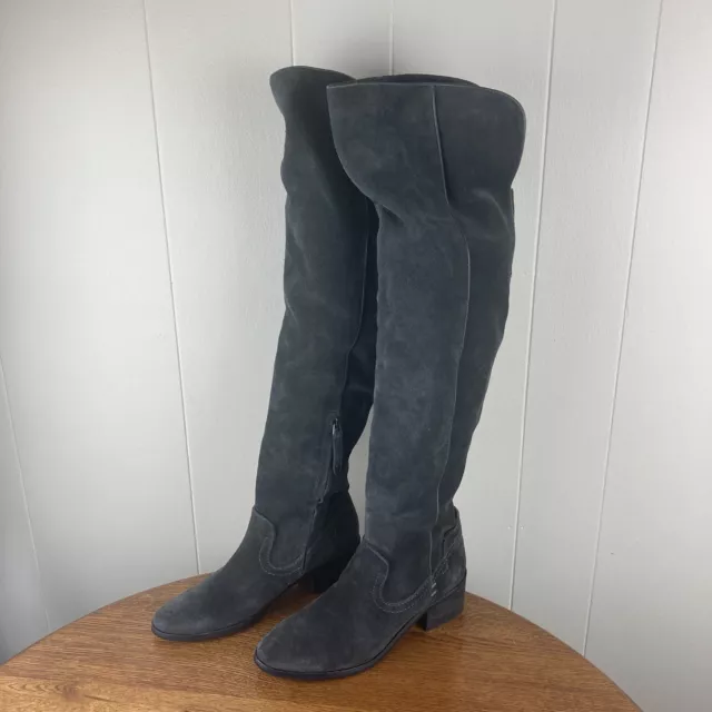 Dolce Vita Kitt Over the Knee Grey Suede Boots Size 6 2