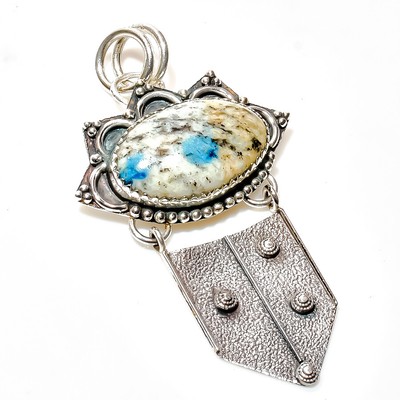 K2 K2 Jasper Pierre Précieuse Handmade 925 Argent Bijoux Collier 
