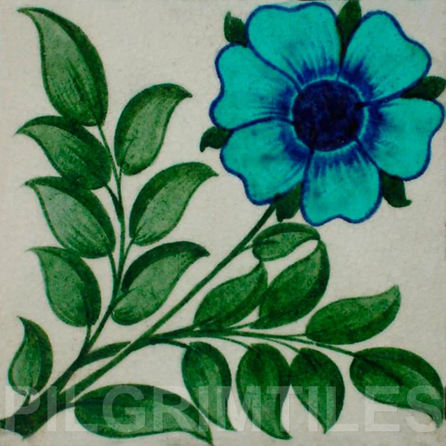 William De Morgan Flower Kiln Fired Ceramic or Porcelain Tile Kitchen Bath ref 2