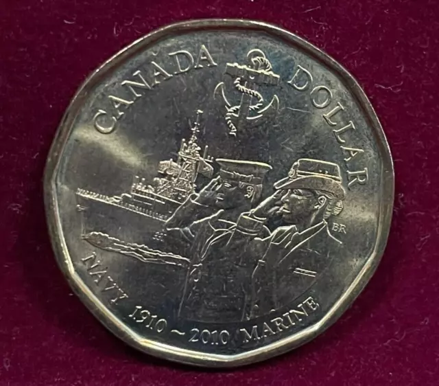 1910 - 2010 Canada 1 Dollar Elizabeth II Royal Canadian Navy Commemorative