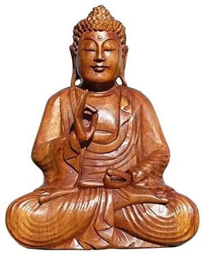 Wogeka BUDDHA Meditation Holz Budda Feng Shui Dekoration Bali Skulptur Statue BM