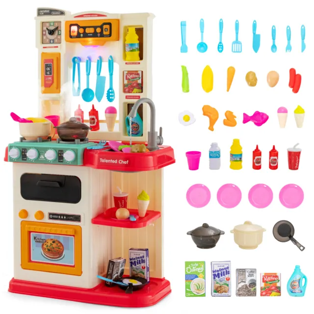 Kids Play Kitchen 65PCS Accessories Set Cooking Kitchen Playset Pretend Play Set
