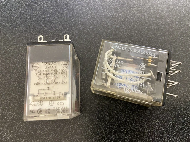 OMRON (1) MY4N-DC24 & (1) MY4-DC24 Relay, 14 Pin, 24V - NEW