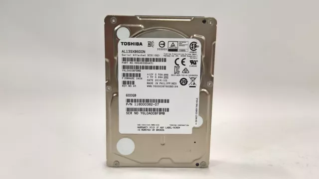 Lot of 10 Toshiba EMC AL13SXB600N 600 GB SAS 2 2.5 in Enterprise Hard Drive