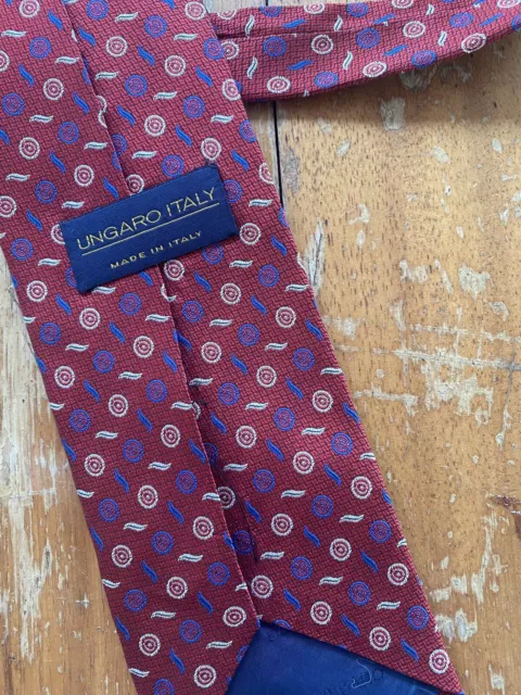 Cravatta vintage UNGARO in pura seta 100%  colore bordeaux