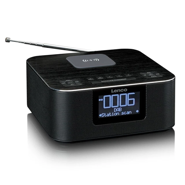 Lenco CR-620 DAB Klokradio - Radiowekker Met 3″ TFT Kleurendisplay Pll Fm 40 Zendergeheugens Voor Fm En Dab Alarm En Sluimerfunctie 2 Watt Rms 35mm Grijs Cr 620gy 90 X 98 X 110 Mm