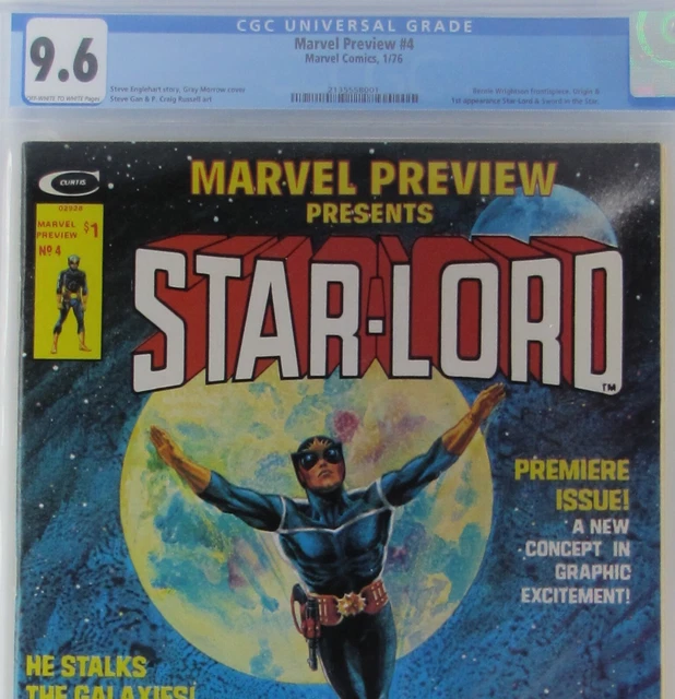 1st App/Origin Star-Lord, Marvel Preview 4 1/76, Guardians of the Galaxy CGC 9.6 5