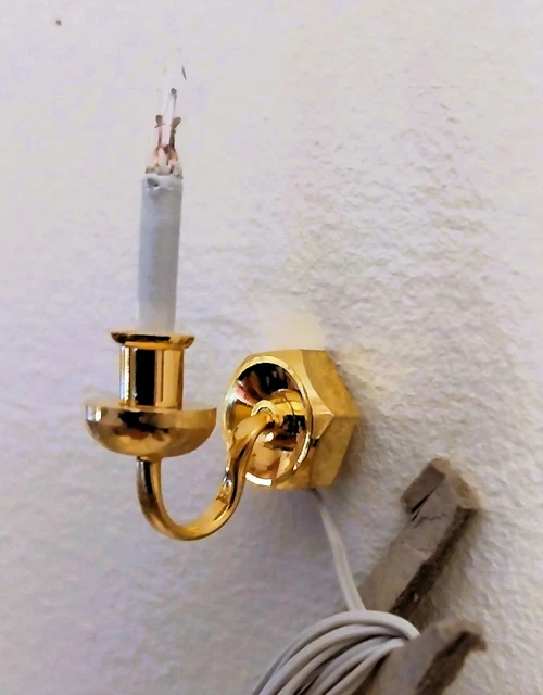 PAIR DOLLS HOUSE WALL LIGHTS 1/12th Scale