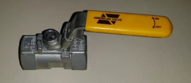 Vanne à bille American Valve 3/4" NPT, CF8M acier inoxydable, 800 WOG, fil femelle