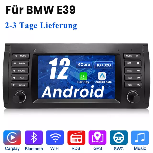 1+32G 7''Android12 Pour BMW 5er E39 7er E38 GPS DAB+ Bluetooth RDS USB Autoradio