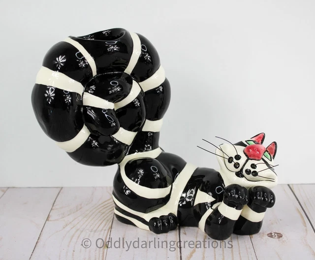Swak Clancy Cat Figurine Tea Light Candle Holder Statue, Lynda Corneille