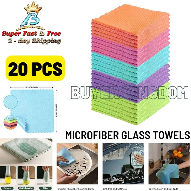 Fish Scale Streak Free Miracle Cleaning Cloth Microfiber Glass Towels Nano Scale