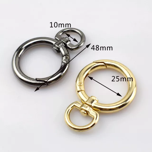 Metal rotary snap trigger spring door double ring key ring buckle bag hook 3