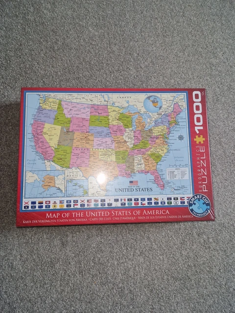 MAP OF THE USA 1000 piece jigsaw puzzle by Eurographics 680mm x 490mm £
