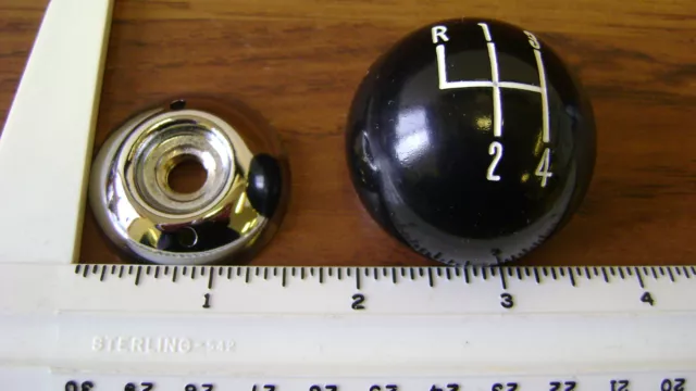 Shift Ball Knob Black/Chrome 3/8 Coarse Thread 4-speed **In Stock** fits hurst 2