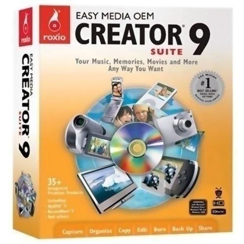 ROXIO EASY MEDIA Creator NEW CD DVD burn backup copy edit convert