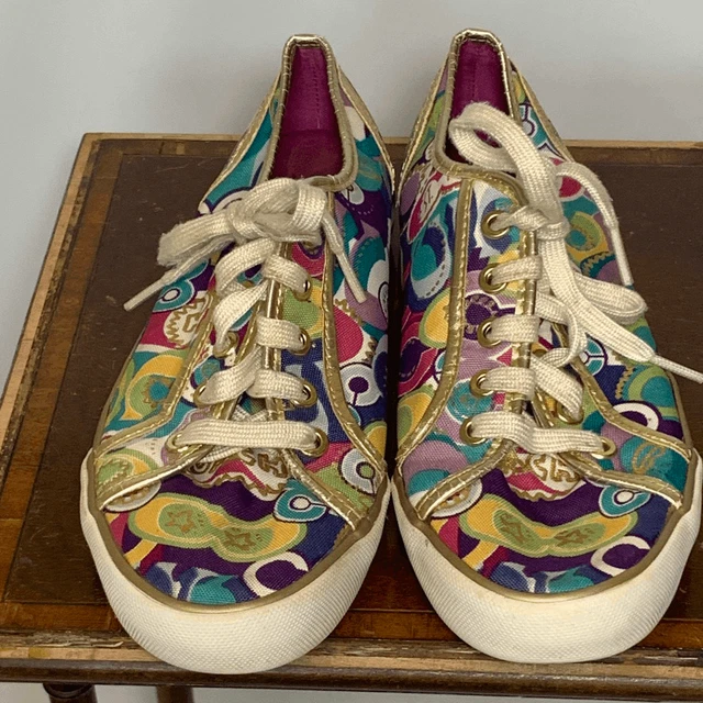 Coach 7.5 Dee Multi Color Low Ankle Tennis Shoe