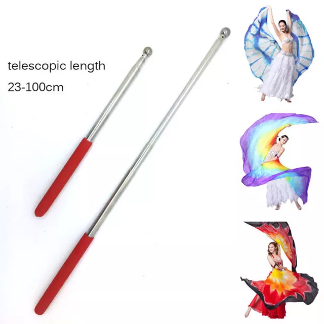 2Pack Steel Telescopic Stainless Stick Belly Dance ISIS Wing Butterfly Scene