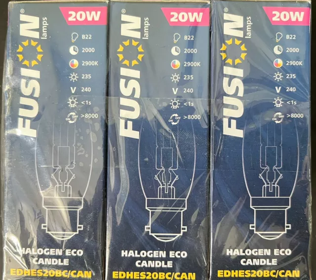 6er-Pack Fusion Halogen Eco Golfball Glühbirnen 20W B22 EDHES20BC/CAN 235Lumen