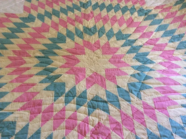 Vintage Handcrafted quilt, 96 x 86 Lone Star -beautifully done!