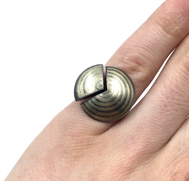 Bague Argent 925 Cleor Vintage - Forme Spirale - Taille 56 - Chevalière Femme - Occasion Très Bon état