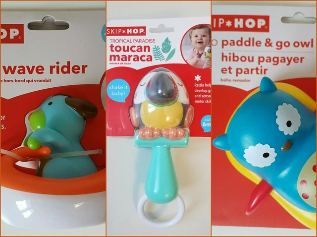 Skip Hop Baby Rattle or Bathtub Toy - YOU PICK - Owl Dog Toucan Parrot NEW
