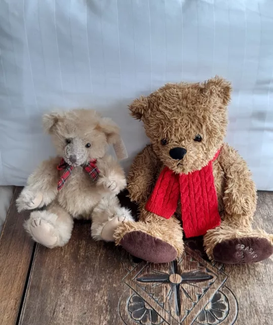 2 x TEDDY BEARS; 2010 FRASER BEAR AND PASTIMES BEAR WHO HAS MOVABLE JOINTS