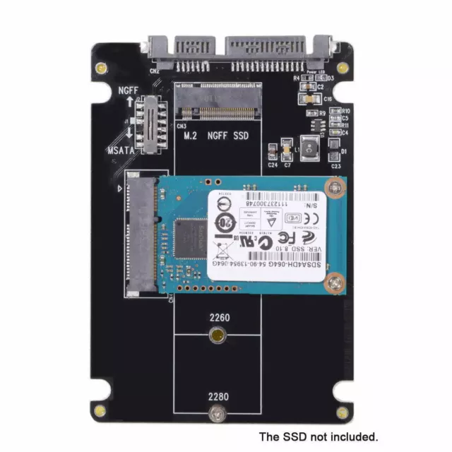 Xiwai M.2 NGFF B-key  mSATA SSD to SATA 2.5" HDD Adapter Converter Enclosure