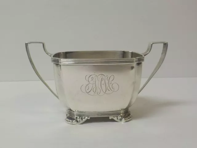 Whiting Mfg. Co. Sterling Silver Open Sugar Bowl, Monogram "E N H"