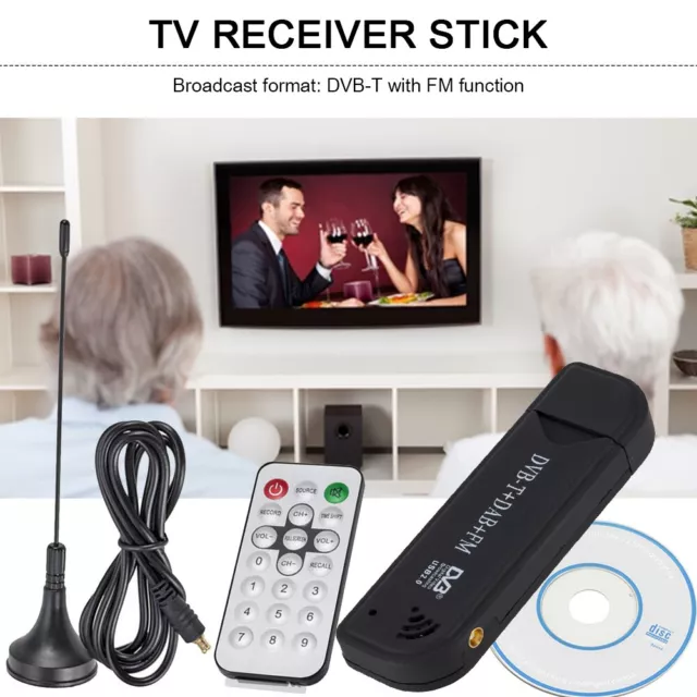 USB 2.0 Digital TV Stick DVB-T DAB FM Antenna Receiver Mini SDR Video Dongle AU 3