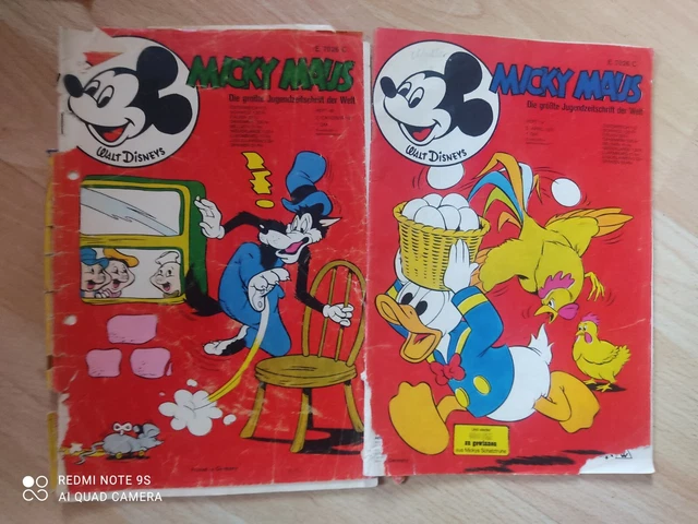2x Micky Maus 1971, Heft 14 und 40,Mit  Sammelbilder