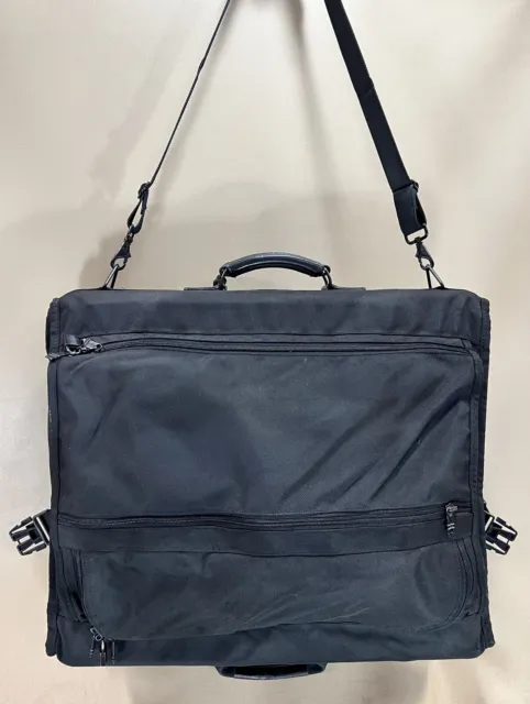 Preowned TUMI Made in USA Black Ballistic Nylon Bi-fold 23” Garment Bag Luggage 2