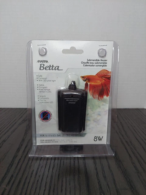 Marina Betta Submersible Aquarium Heater Automatic Fish Tank 1.5 Gallon 8W New