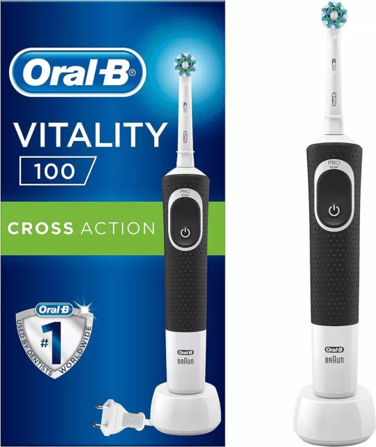 Braun Oral-B Vitality 100 Cross Action Brosse à Dents Électrique - Noir- Adulte