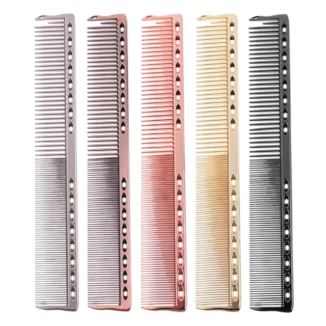 fr Aluminum Metal Anti-static Cutting Comb Hair Hairdressing Barbers Salon Combs