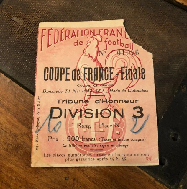 Ticket Collector Rare : OM Marseille Vs Bastia - Finale Coupe De France 1972