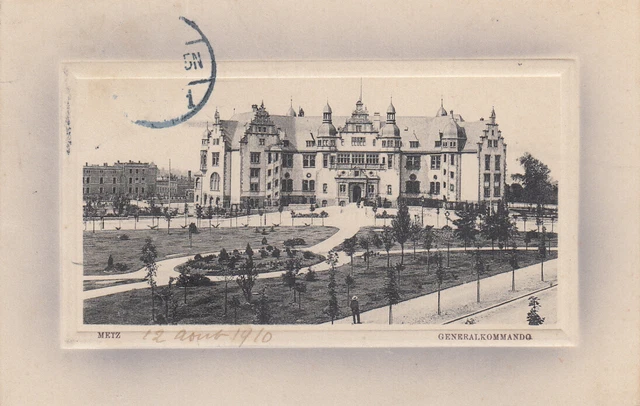Carte postale ancienne MOSELLE METZ generalkommando écrite 1910