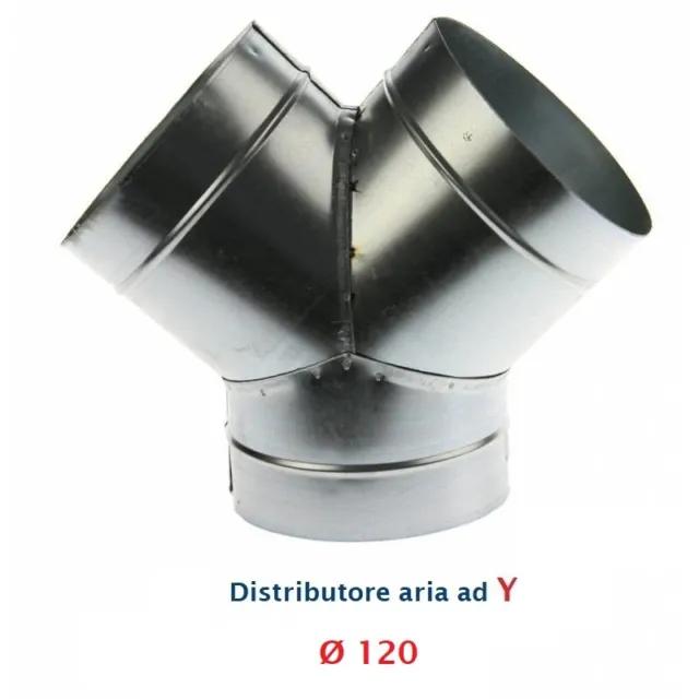 Raccordo a Y diam.120 mm - Distributore per Aria Calda, Fredda e Ventilazione