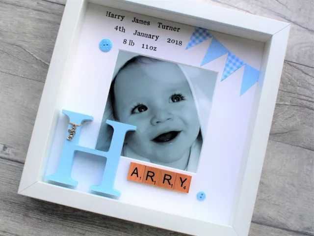 New baby child name frame personalised handmade boy girl Christmas gift present