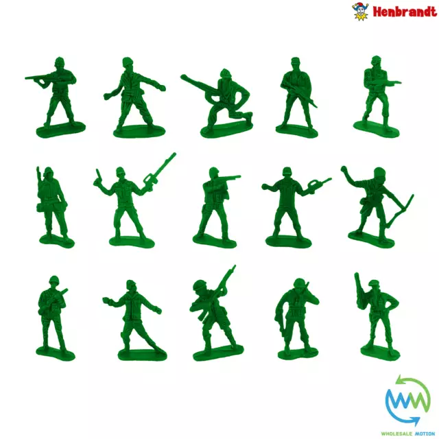 100 x TOY SOLDIERS Plastic GREEN COLOURED Kids SOLDIER Toys FIGURES Army Men UK