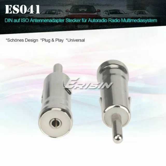 Car Stereo Radio ISO Male to Din Aerial Antenna Adaptor Converter Connector Plug