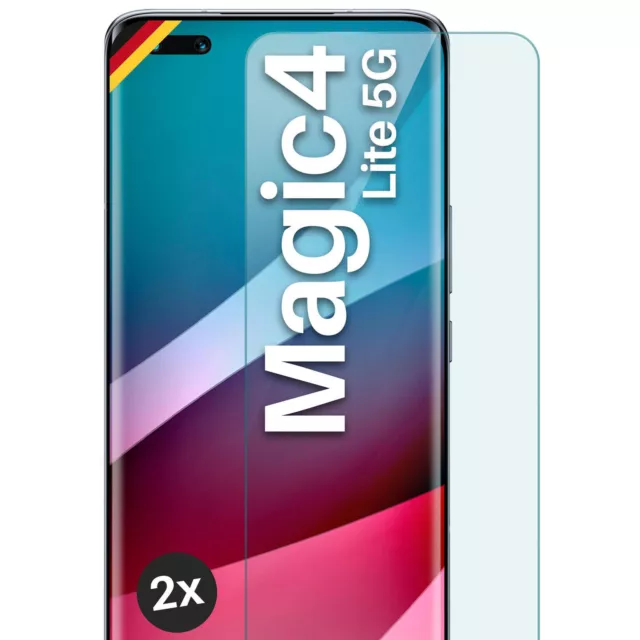 2x Echt Glas für Honor Magic4 Lite 5G Panzerfolie HD Handy Premium Displayschutz